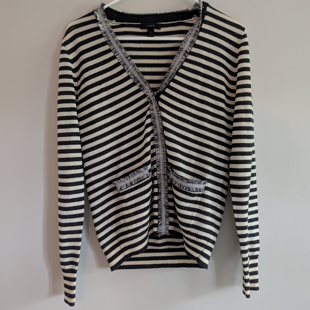 JCrew  Striped Black and White Sweater